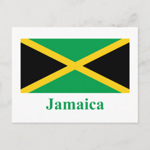 Jamaica Flagga med Namn Vykort