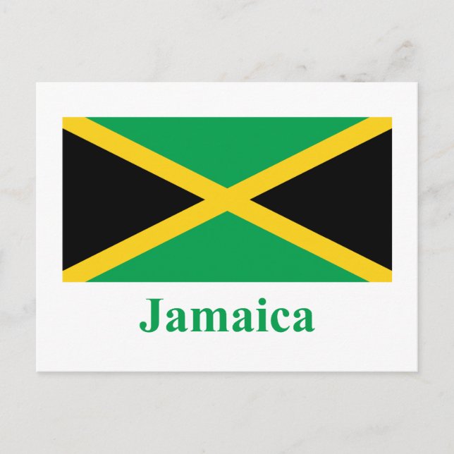 Jamaica Flagga med Namn Vykort (Framsida)