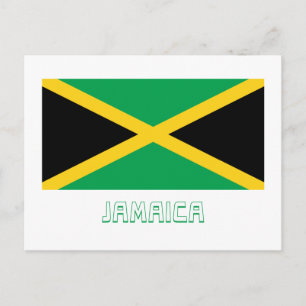 Jamaica Flagga med Namn Vykort