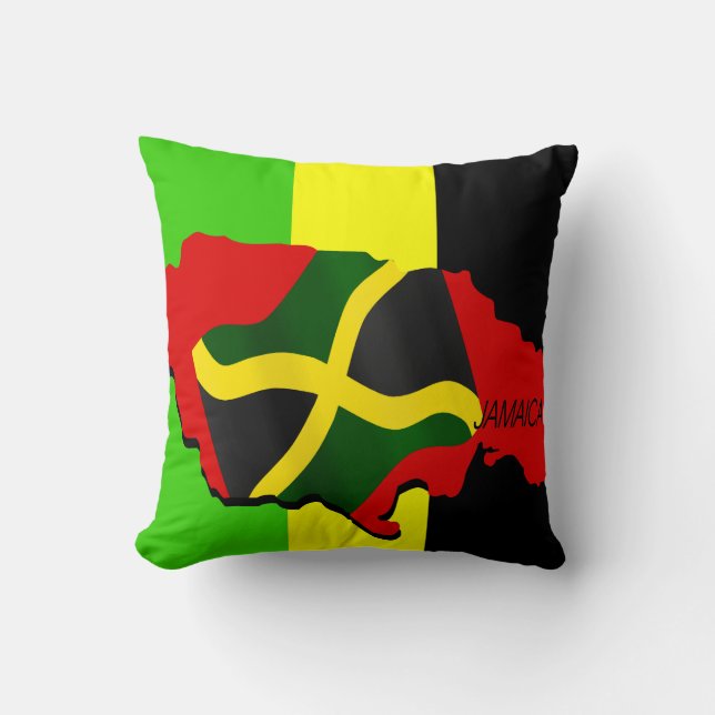Jamaica flagga mojo vid kudde (Framsida)
