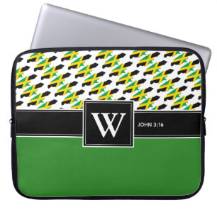 JAMAICA FLAGGA Monogram kristen skrift Laptop Fodral
