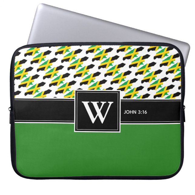 JAMAICA FLAGGA Monogram kristen skrift Laptop Fodral (Framsidan)