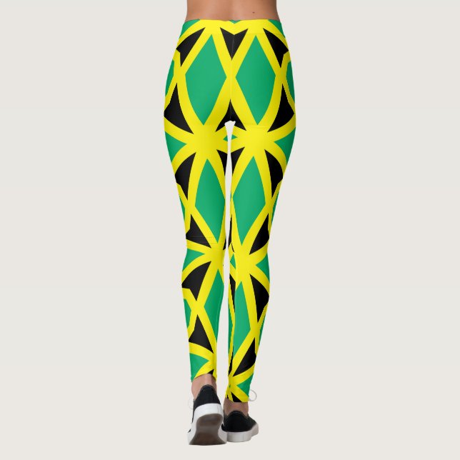Jamaica flagga mönster leggings (Baksida)