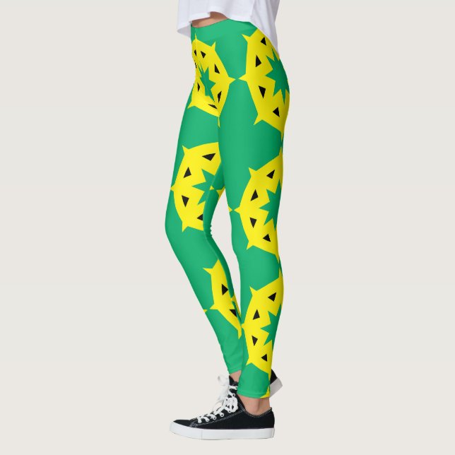 Jamaica flagga mönster leggings (Vänster)