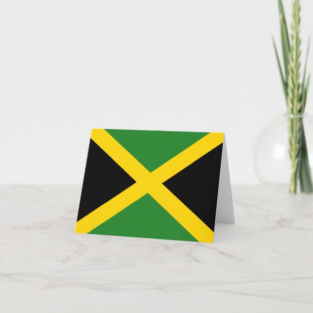 Jamaica Flagga Notekort Kort (Framsida)