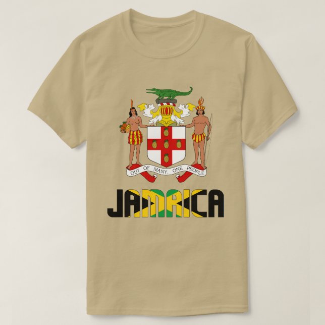 Jamaica Flagga och Jacka av Arm Patriotic T Shirt (Design framsida)