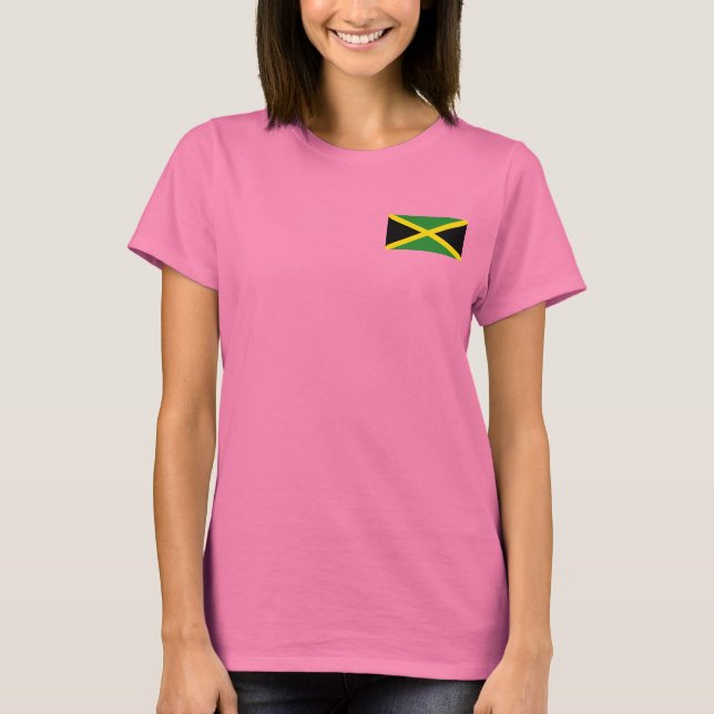 Jamaica Flagga och Karta dk T-Shirt (Framsida)
