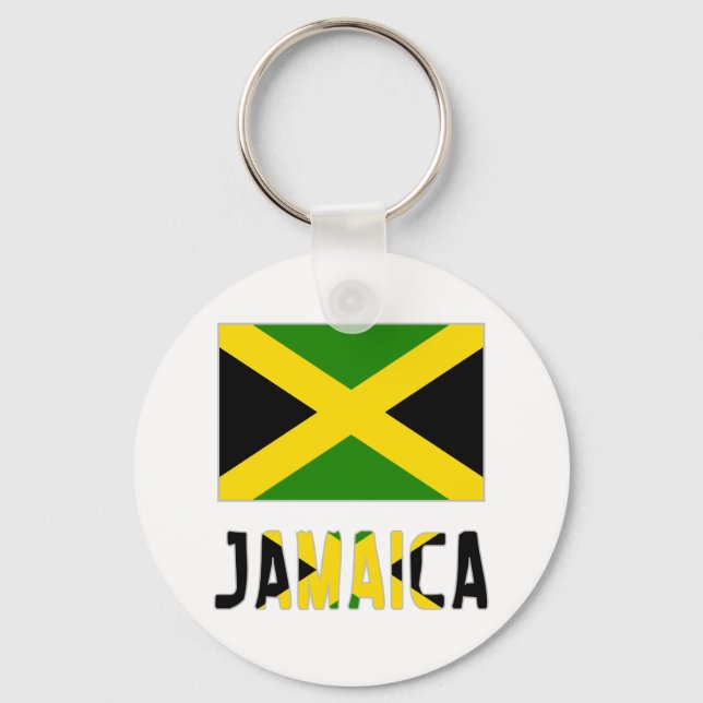 Jamaica Flagga & Ord Nyckelring (Framsida)