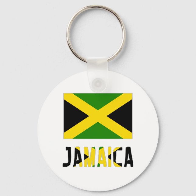 Jamaica Flagga & Ord Nyckelring (Framsida)