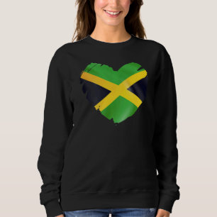 Jamaica Flagga på formen av Heart Jamaican Jamaica T Shirt