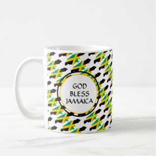 JAMAICA Flagga Patriotic Anpassningsbar Monogram V Kaffemugg