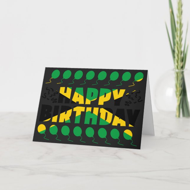 Jamaica Flagga Patriotic Birthday Kort (Framsida)