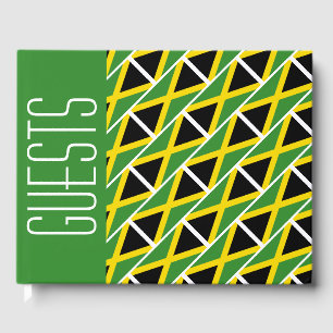 JAMAICA FLAGGA Patriotic Customized GRÖNT Jamaican Gästböcker