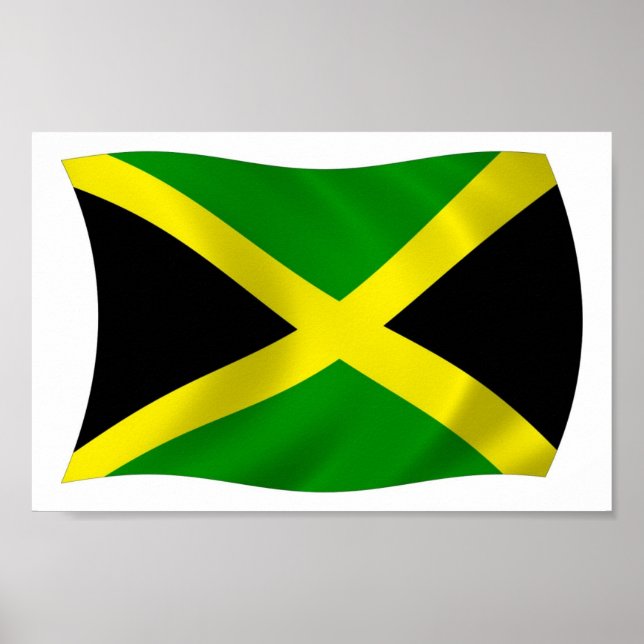 Jamaica Flagga Poster Skriv ut (Framsidan)