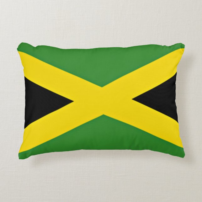 Jamaica Flagga Prydnadskudde (Framsidan)