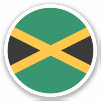Jamaica Flagga Round Sticker Klistermärken