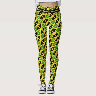 JAMAICA FLAGGA Scripting SPRINGA DITT TÄVLING-Pers Leggings