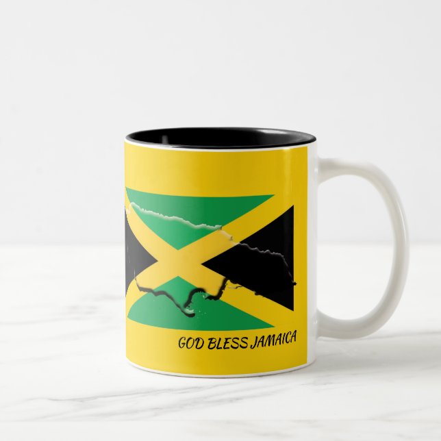 JAMAICA FLAGGA Scripture Customized Patriotic Gult Två-Tonad Mugg (Höger)