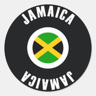 Jamaica Flagga Simple Runt Klistermärke