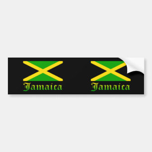 Jamaica Flagga, Svart, Grönt och Gult Bildekal