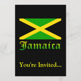 Jamaica Flagga, svart, Grönt och Gult Inbjudningar