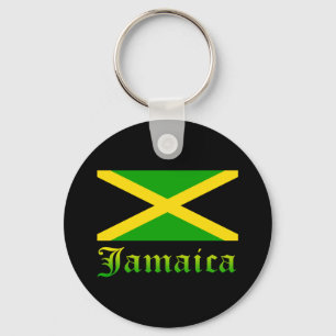 Jamaica Flagga, Svart, Grönt och Gult Nyckelring