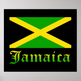 Jamaica Flagga, Svart, Grönt och Gult Poster