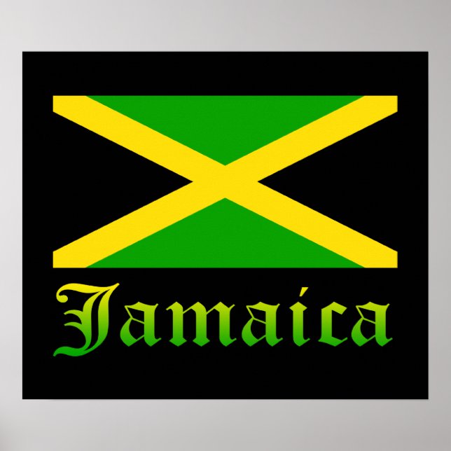 Jamaica Flagga, Svart, Grönt och Gult Poster (Framsidan)