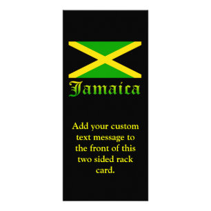 Jamaica flagga, svart, grönt och gult reklamkort