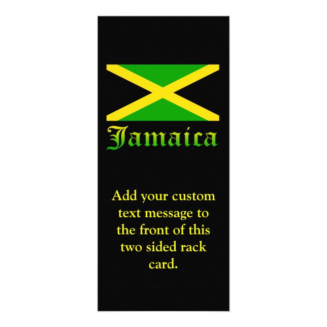 Jamaica flagga, svart, grönt och gult reklamkort (Framsidan)