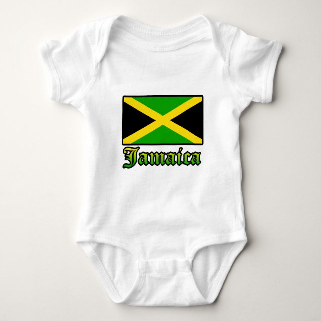 Jamaica flagga, svart, grönt och gult tee shirt (Framsida)