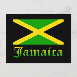 Jamaica Flagga, Svart, Grönt och Gult Vykort
