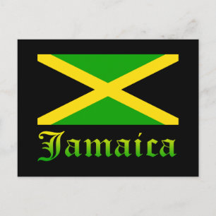 Jamaica Flagga, Svart, Grönt och Gult Vykort