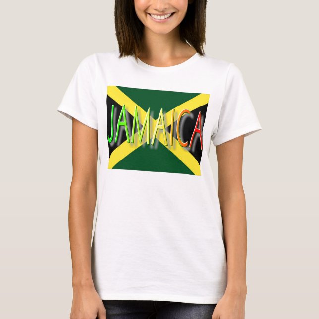 Jamaica flagga t-shirts (Framsida)