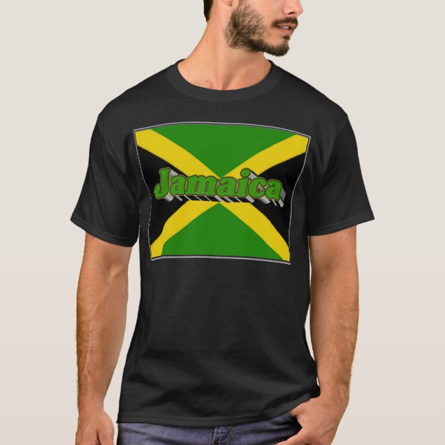 Jamaica flagga tee shirt (Framsida)