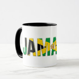 Jamaica Flagga Text | Karibisk Stolthet Design Mugg