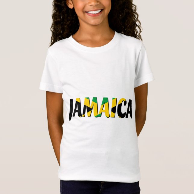 Jamaica flagga text T-Shirt (Framsida)