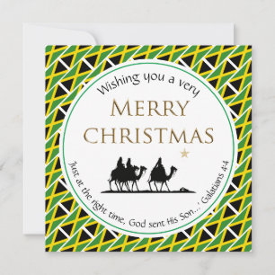 JAMAICA FLAGGA Three Wise Manar Jamaican jul Julkort