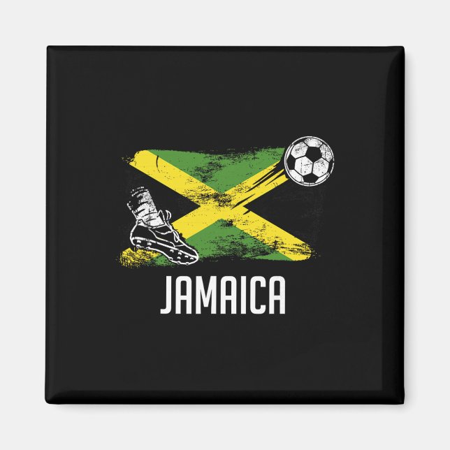 Jamaica Flagga Tröja Jamaicanska Fotbollslag Jamai Magnet (Framsidan)