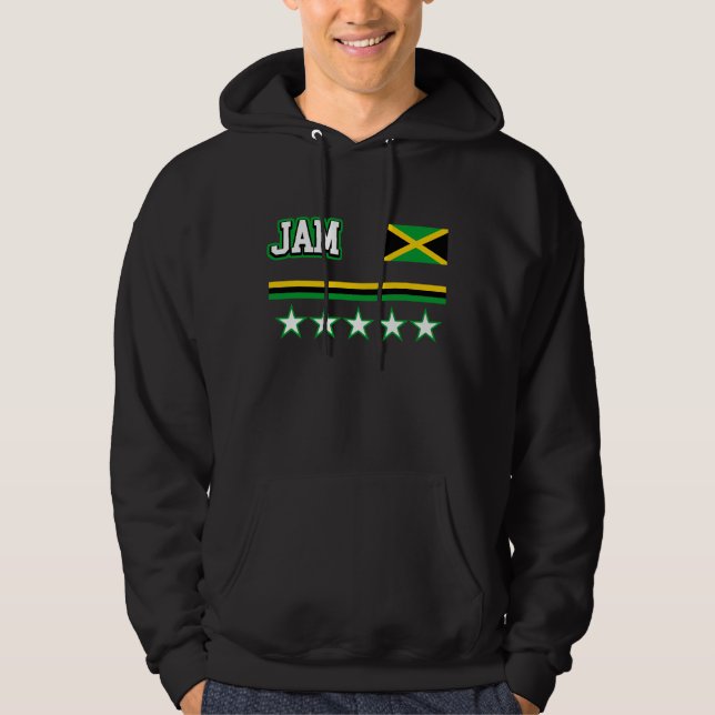 Jamaica Flagga Tröja Med Luva (Framsida)