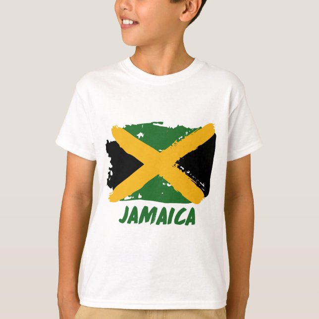 Jamaica-flagga utformning tee (Framsida)