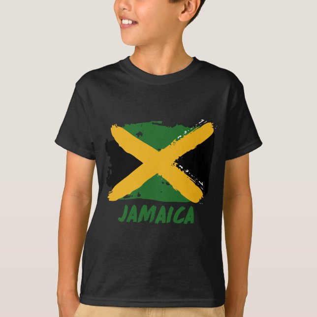 Jamaica-flagga utformning tee (Framsida)