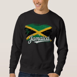 Jamaica Flagga Vacation Vibes Rasta Rastafari Lång Ärmad Tröja