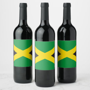 Jamaica flagga vinflaska etikett