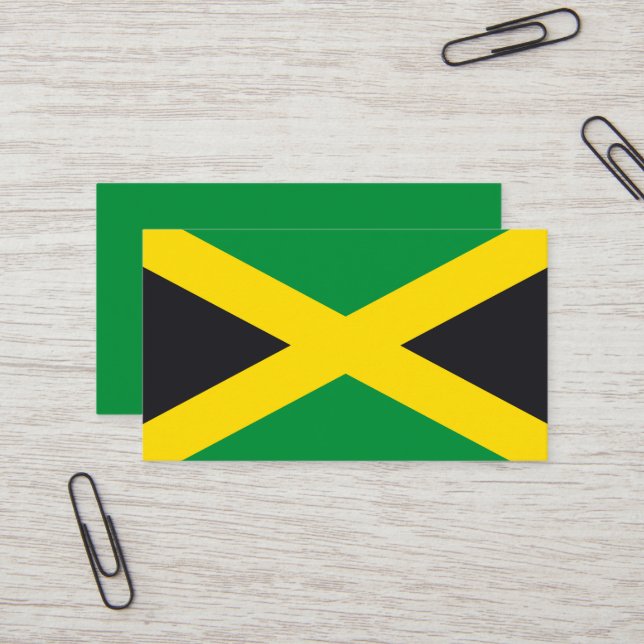 Jamaica flagga visitkort (Fram/Back In Situ)