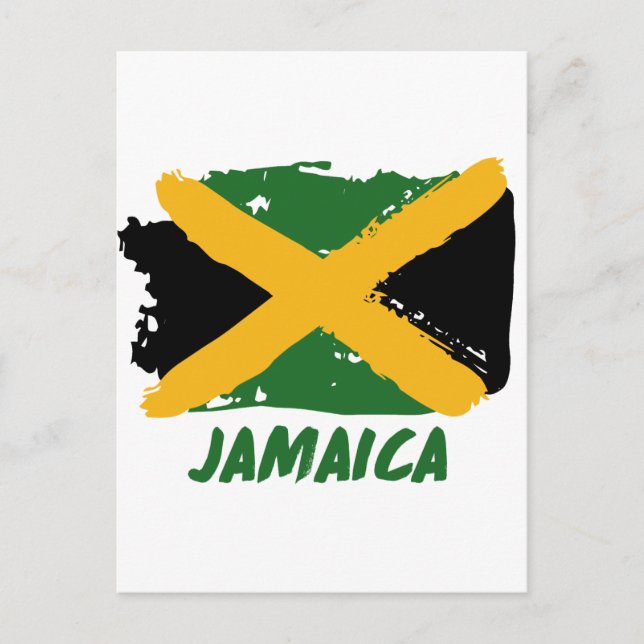 Jamaica flaggadesign vykort (Framsida)
