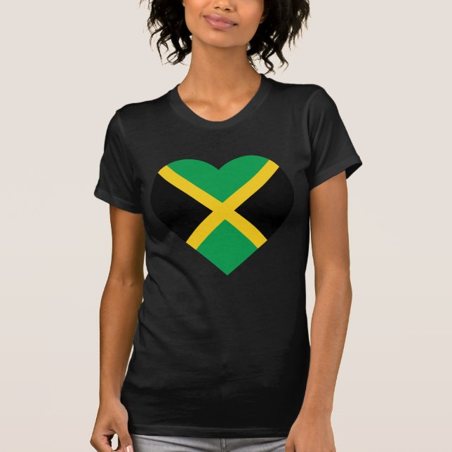 Jamaica flaggahjärta t shirt (Framsida)