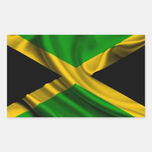 Jamaica flaggatyg rektangulärt klistermärke