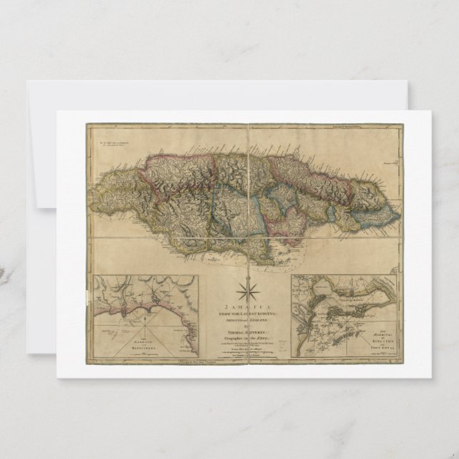 Jamaica från de senaste undersökningarna i Karta ( (Framsida)
