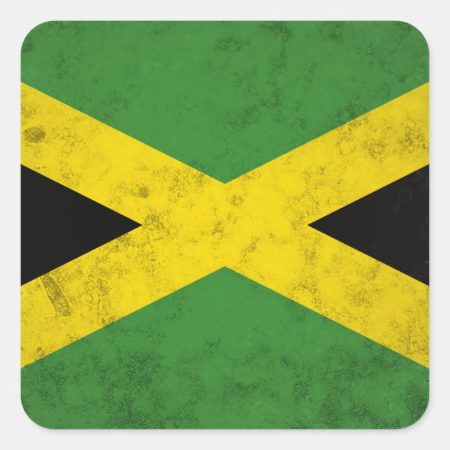 Jamaica Fyrkantigt Klistermärke (Framsida)